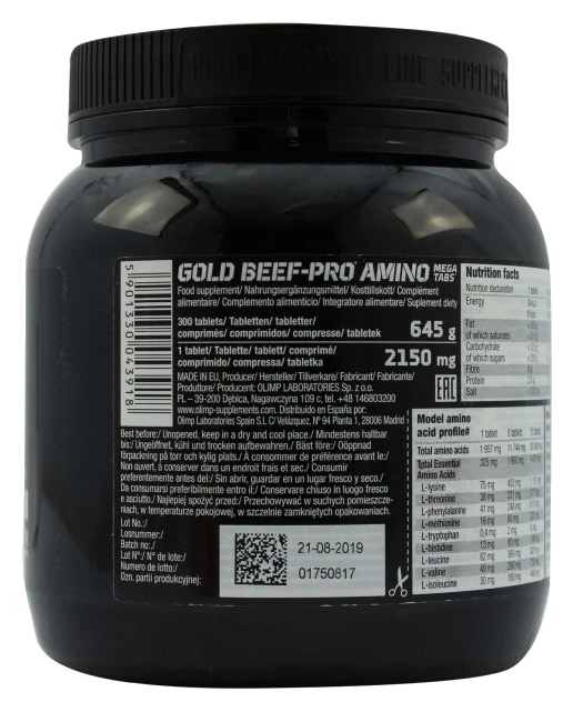 Аминокислоты Olimp Gold Beef Pro Amino Mega Tabs, 300 таб - фото №6