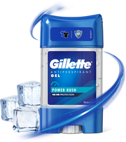 Gillette гелевый дезодорант-антиперспирант мужской Power Rush, 70 мл, 86 г