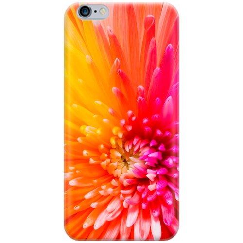 фото Ультратонкий силиконовый чехол-накладка для apple iphone 6s / 6 с принтом "розовая хризантема" gosso