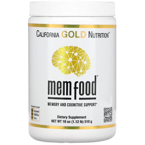 California Gold Nutrition, MEM Food, для поддержки памяти и когнитивных функций, 510 г
