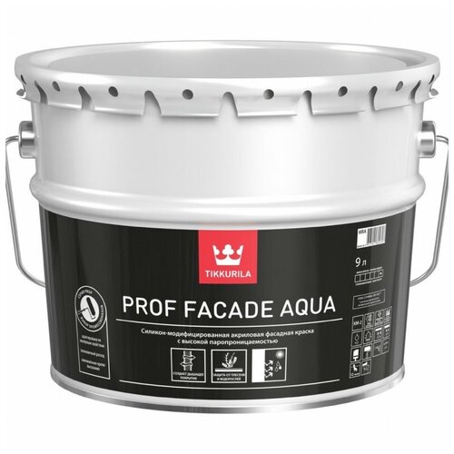 Краска фасадная с высокой паропроницаемостью Prof Facade Aqua (Фасад Аква) 9л белый (база MRA)