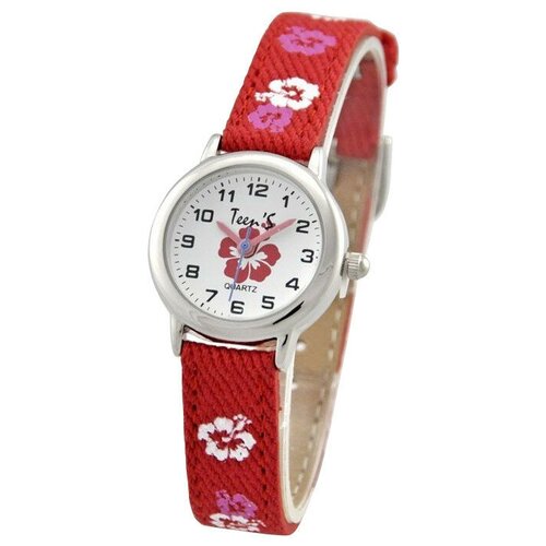фото Наручные часы для девочки тик так н114-4 бордовые цветы тик-так