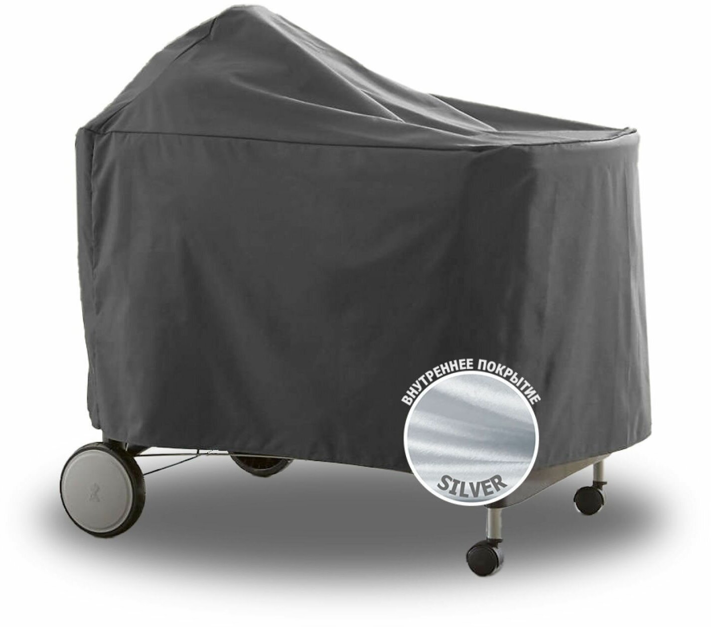 Чехол для гриля WEBER PERFORMER PREMIUM И DELUXE 1020x850x740 мм (таффета 190, серый/сильвер), Tplus - фотография № 2