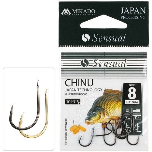 mikado крючки sensual roach 10 g 10 шт Крючки Mikado SENSUAL - CHINU № 10 BN (с лопаткой) ( 10 шт.) HS10024-10B