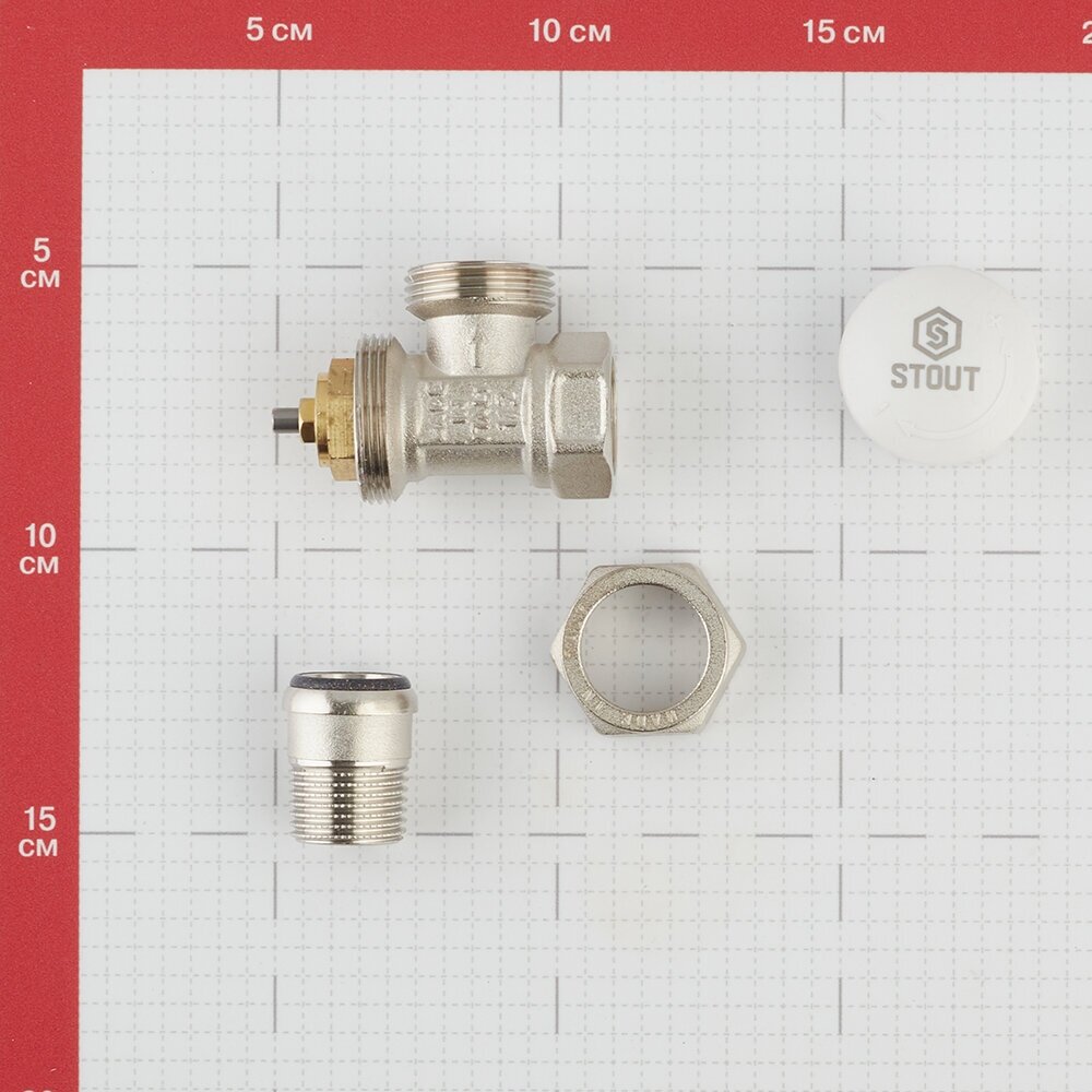 STOUT Клапан термостатический угловой 1/2"