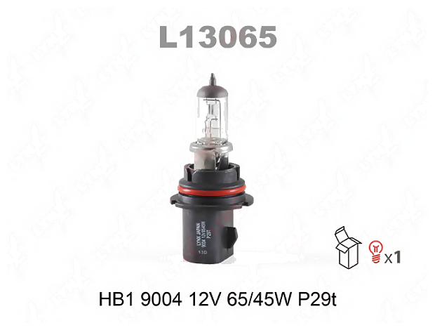 LYNXAUTO l13065 (48004 / 480043000 / 800007) лампа галогенная hb1 9004 12v 65 / 45w p29t