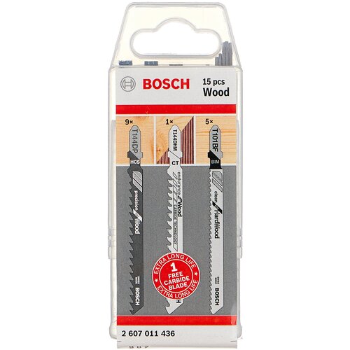 Набор пилок для электролобзика BOSCH 2607011436, 15 шт.