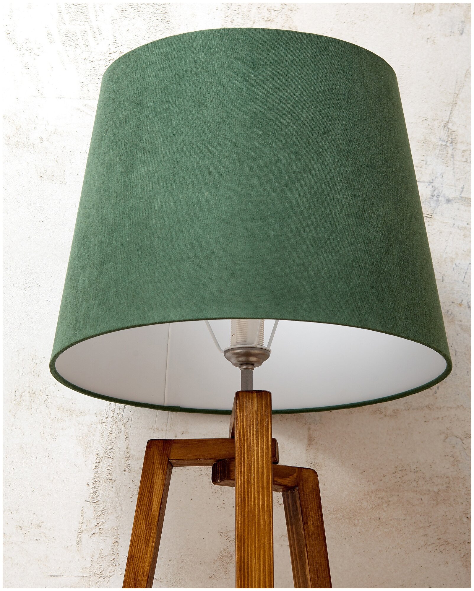 Торшер напольный светильник, "Дублин", с зелёным абажуром, основание коричневое, ткань, 170 см - фотография № 5