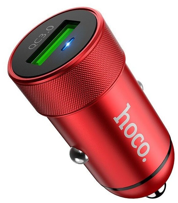Автомобильное зарядное устройство (АЗУ) Hoco Z32 QC 3.0 (USB), 3 А, красный