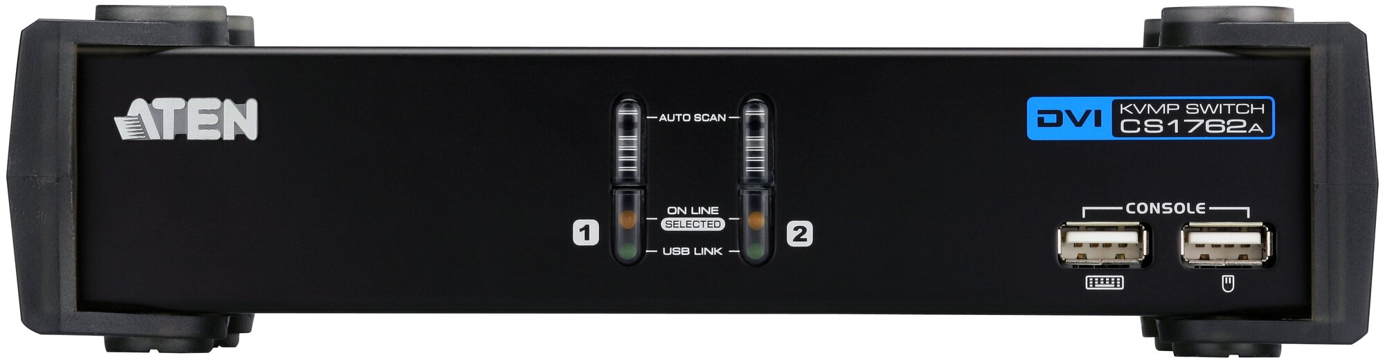 Aten (cs1762a) USB2.0 DVI Kvmp Switch (клавиатура USB+мышь USB+DVI+Audio+Mic)(+2 кабеля)
