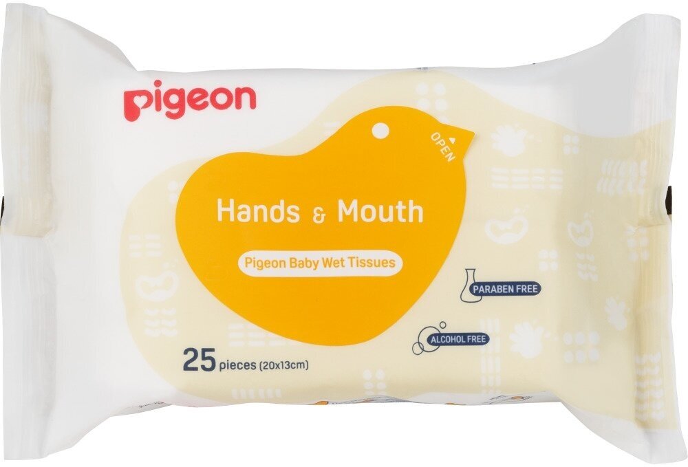 Влажные салфетки Pigeon детские, для рук и рта, 25 шт (80252)