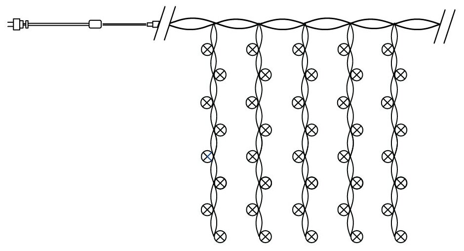 Светодиодная гирлянда Feron Занавес 230V 5000K холодный белый с мерцанием CL20 32337