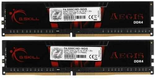 Модуль памяти G.Skill Aegis DDR4 DIMM 3200MHz PC-25600 CL16 - 16Gb KIT (2x8Gb) F4-3200C16D-16GIS