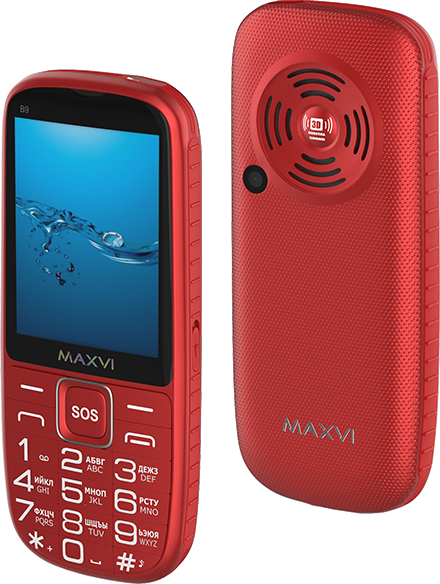 Телефон MAXVI B9, 2 SIM, красный