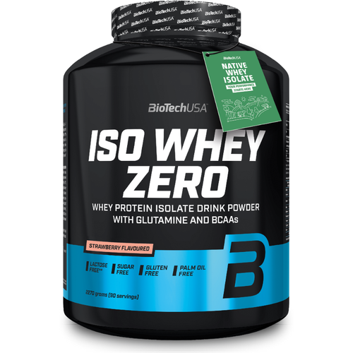 Протеин BioTechUSA Iso Whey Zero, 2270 гр., клубника протеин biotechusa hydro whey zero 1816 гр клубника