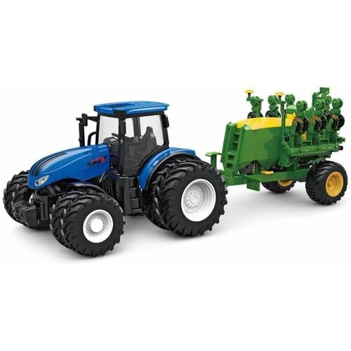 Р/У фермерский трактор Korody с зерновой сеялкой, мет. кузов, двойные колеса 1/24 2.4G 6CH RTR