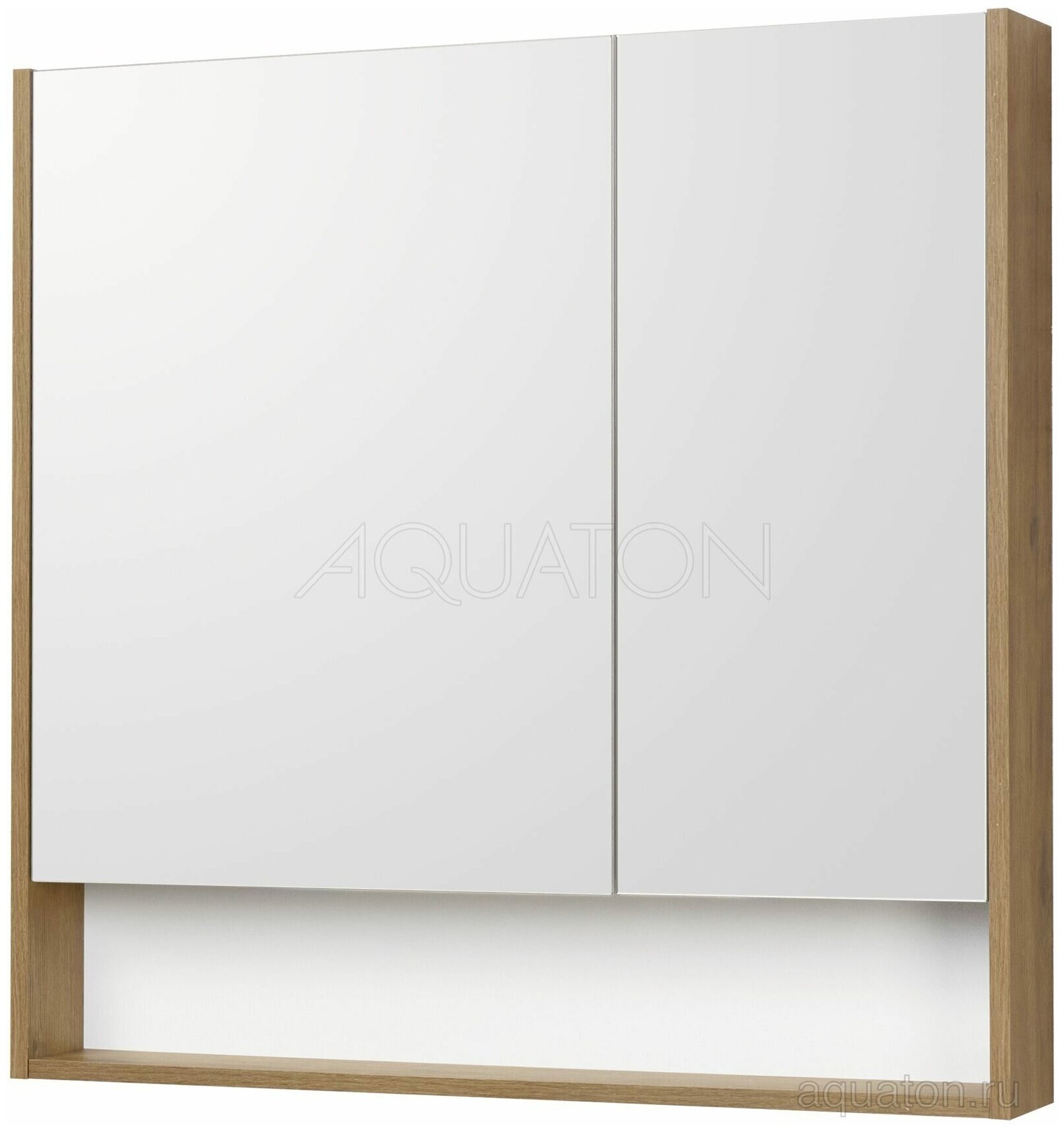 Зеркальный шкаф Акватон Сканди 85 белый/дуб рустикальный (1A252302SDZ90) - фотография № 1