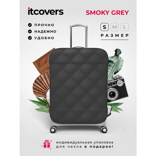 фото Чехол для чемодана itcovers, текстиль, 40 л, размер s, черный, серый