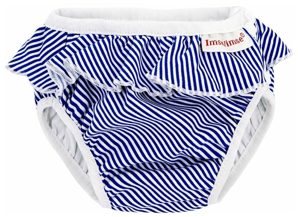 ImseVimse трусики Swim Diapers XL (11-14 кг) 1 шт., white/blue stripes frill