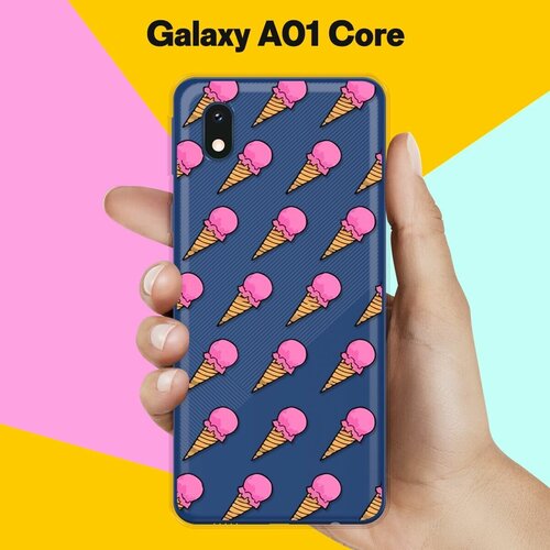 Силиконовый чехол Мороженое на Samsung Galaxy A01 Core силиконовый чехол на samsung galaxy a01 самсунг гэлакси а01 папоротник фон 2 прозрачный