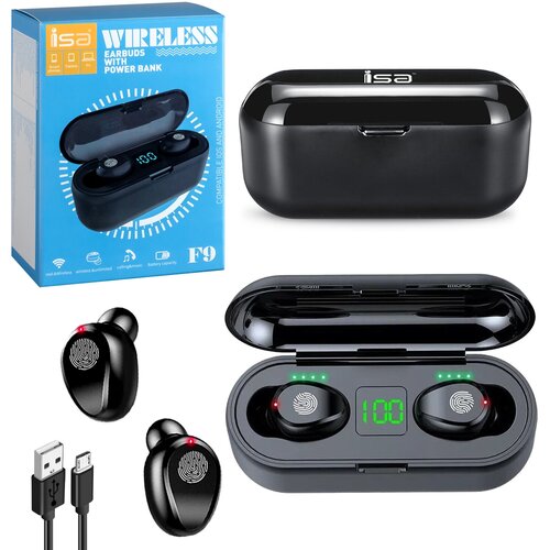 Беспроводные наушники ISA F9 Кейс Power Bank Наушники беспроводные F9Гарнитура с микрофоном 109900₽