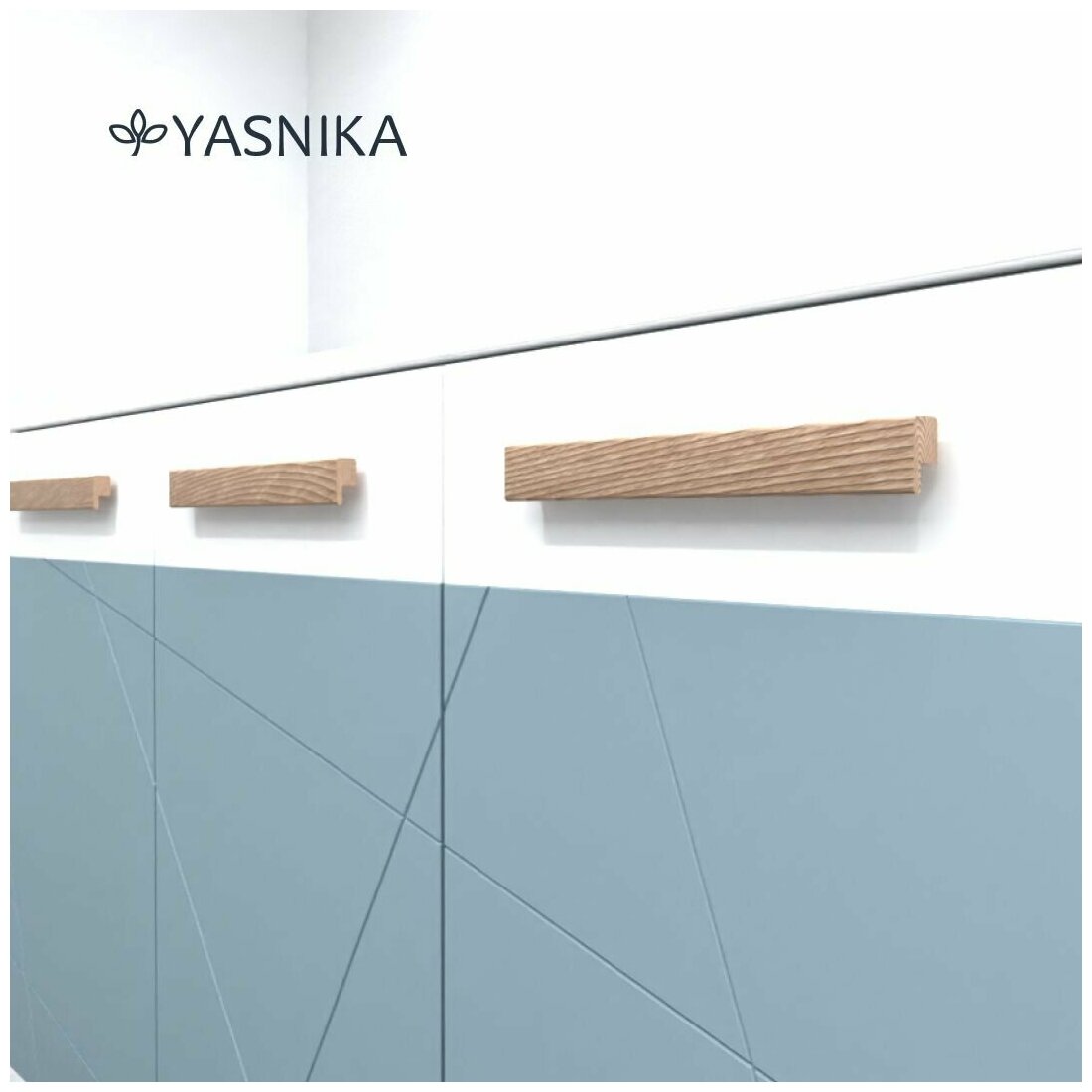 Ручка-рейлинг (343/320 мм) мебельная деревянная YASNIKA, Бук, 1шт - фотография № 3