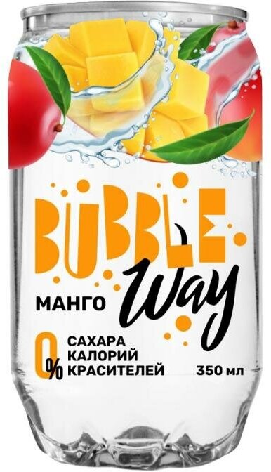 Напиток газированный, Bubble Way, "манго" 350 мл. Х 12 штук