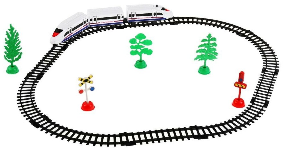 Железная дорога Играем вместе Скоростной пассажирский поезд, 34х24х4,50 см - фото №3