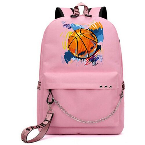 рюкзак балет с цепью розовый 7 Рюкзак Баскетбол с цепью розовый №7