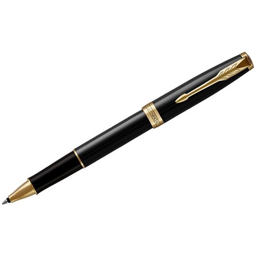 parker ручка роллер sonnet core t526 1931511 1 шт Ручка-роллер Parker Sonnet Black Lacquer GT, черная, 0,8 мм, подарочная упаковка (1931496)