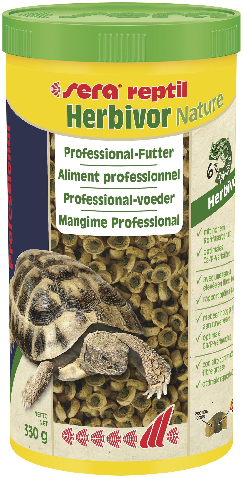 Корм для сухопутных черепах и игуан Sera Reptil Professional Herbivor 250 мл. 85 г - фотография № 1
