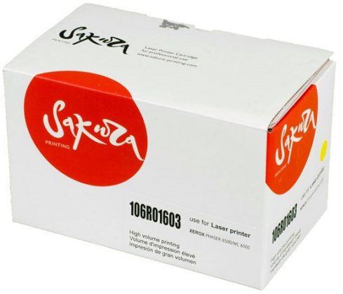 Картридж Sakura 106R01603 для XEROX Phaser6500/Workcenter6505, желтый, 2500 к.