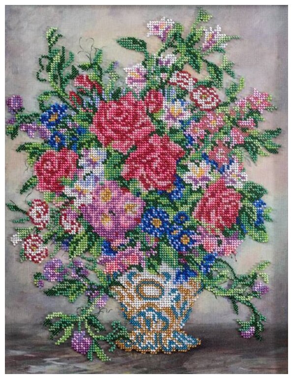 Набор вышивки бисером «Вальс цветов», 27x35 см, Кроше (Радуга бисера)