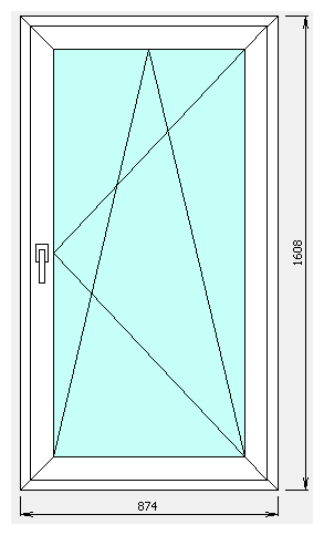 ПВХ окно ш874*в1608 (3стекла)