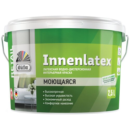 Латексная краска для внутренних работ водно дисперсионная Dufa Retail Innenlatex 2.5 л