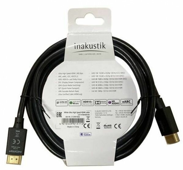 Inakustik White Ultra High Speed HDMI 1.0 m кабель HDMI