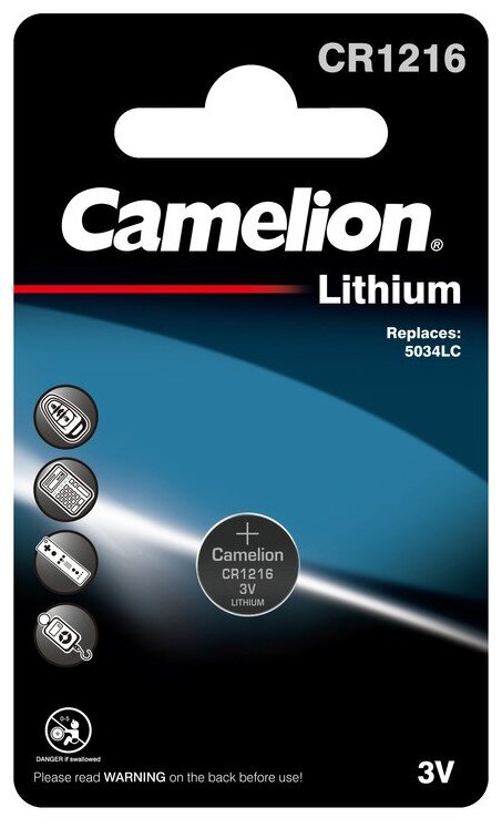 Батарейка Camelion CR1216, в упаковке: 1 шт.