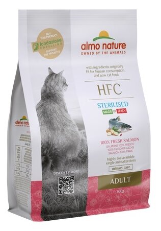 ALMO NATURE HFC ADULT STERILIZED SALMON для взрослых кастрированных котов и стерилизованных кошек со свежим лососем (0,3 кг)