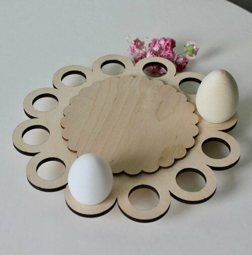 Подставка для кулича и пасхальных яиц деревянная