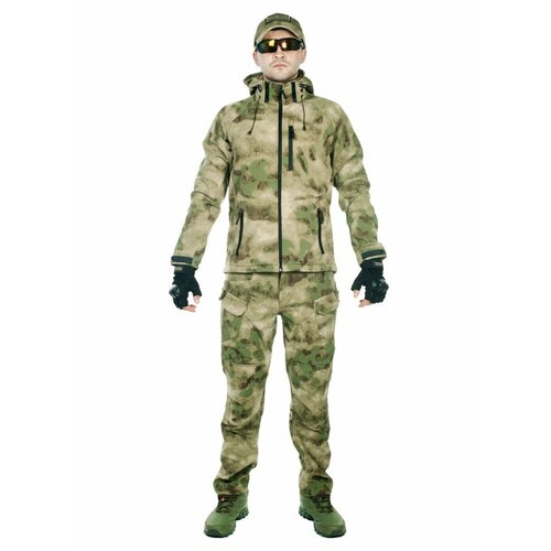 фото Тактический костюм мужской софтшелл (softshell) gongtex assault, до -10с, цвет атакс, мох (a-tacs fg)-l