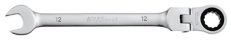 Ключ комбинированный трещоточный с шарниром 12мм "AV Steel"