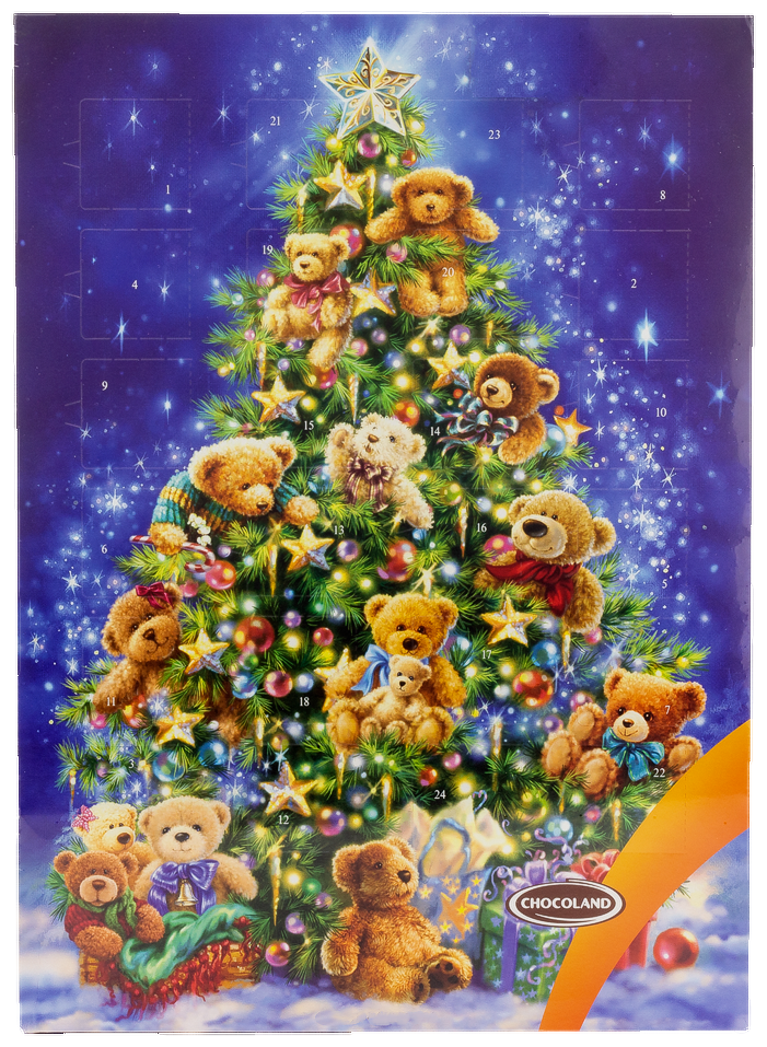 Рождественский календарь Chocoland Новогодняя ёлка с мишками 50г