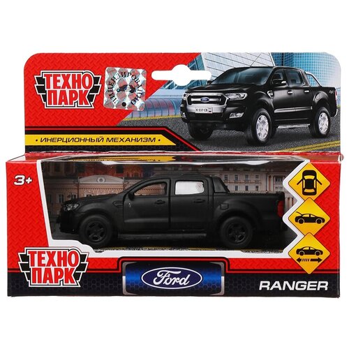 Внедорожник ТЕХНОПАРК Ford Ranger (SB-18-09-FR-N) 1:32, 12 см, черный матовый