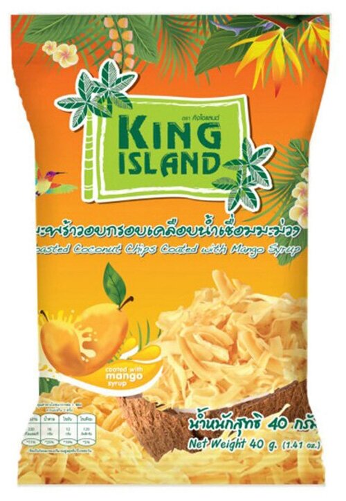 King Island Кокосовые чипсы с манго, 40 гр, KING ISLAND