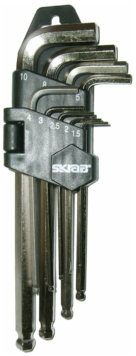 Ключи шестигранные 1.5 -10 мм 9шт. короткие Skrab 44720