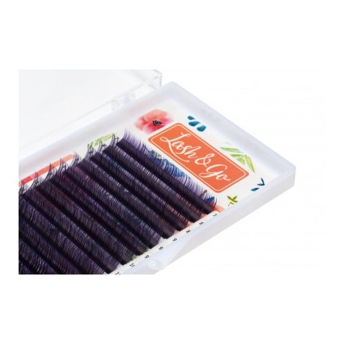 Цветные ресницы Lash&Go mix L 0.10 7-14mm Фиолетовые (16 линий)