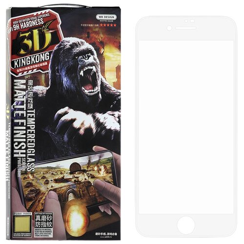 Защитное стекло для телефона iP 7 Plus/8 Plus WK Kingkong Gaming 3D White матовое 0.2mm