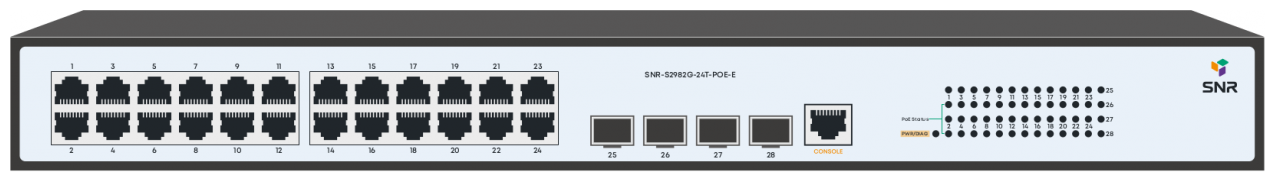 Коммутатор SNR SNR-S2982G-24T-POE-E, управляемый, количество портов: 24x1 Гбит/с (SNR-S2982G-24T-POE-E)