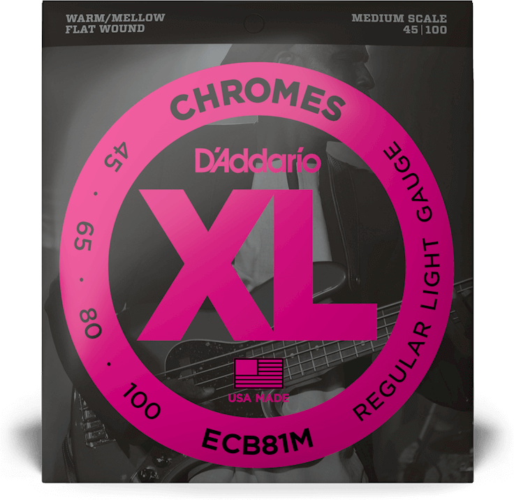 D'Addario ECB81M XL CHROMES комплект струн для бас-гитары 45-65-80-100