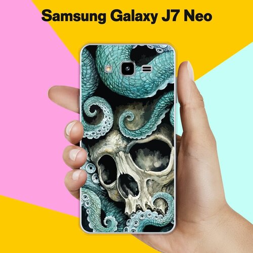 Силиконовый чехол на Samsung Galaxy J7 Neo Череп / для Самсунг Галакси Джей 7 Нео силиконовый чехол на samsung galaxy j7 neo самсунг галакси джей 7 нео пальмовые ветви арт прозрачный